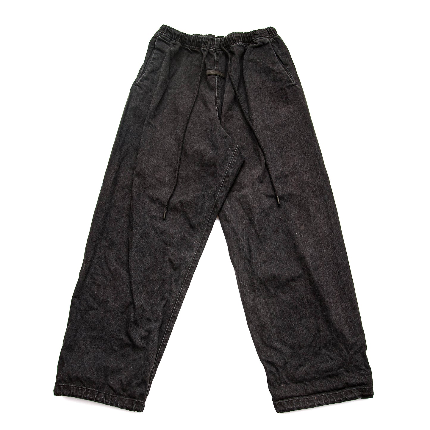 Fear of God Essentials Overdyed Black Denim Lounge Pants SS24