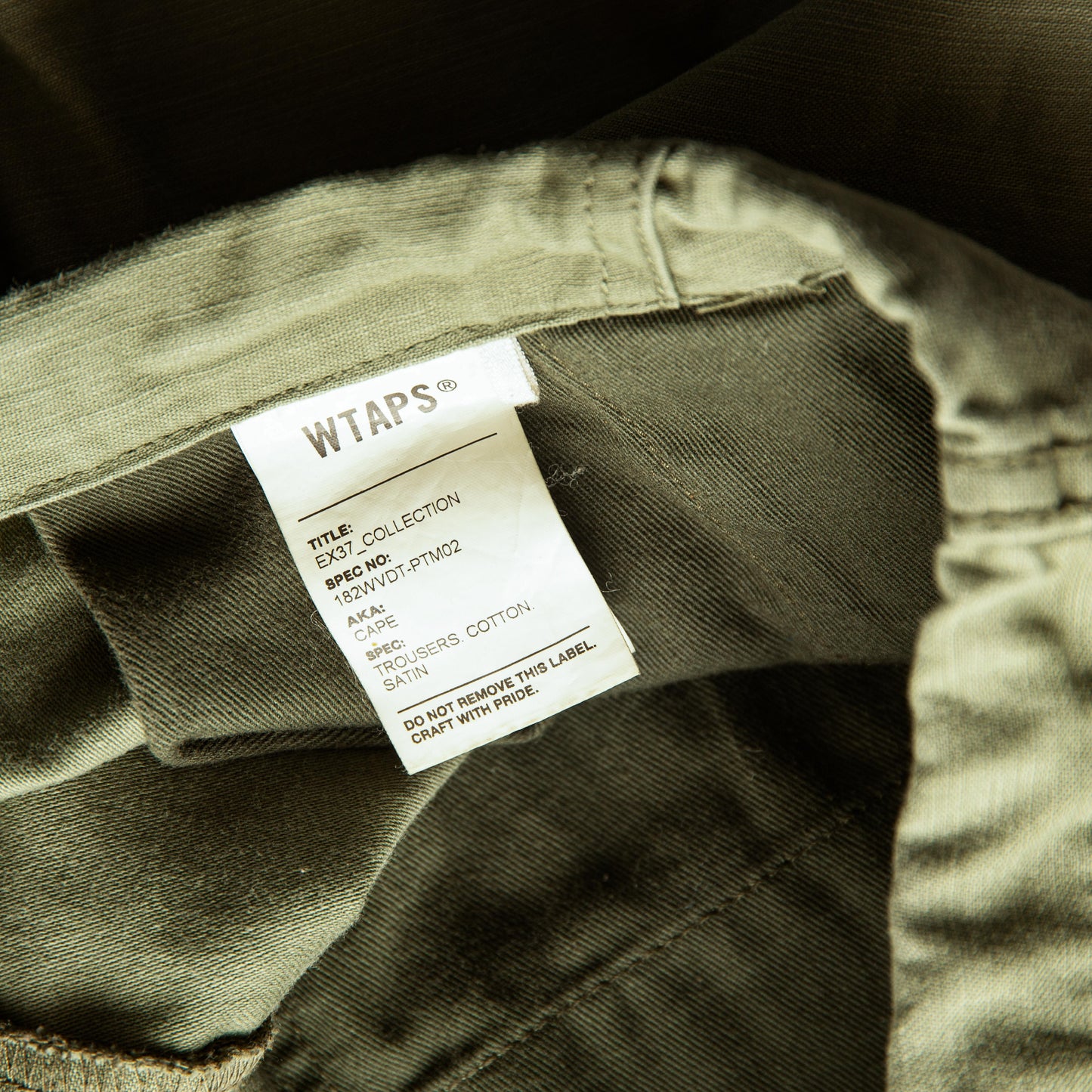 WTAPS Cape Trousers Cotton Satin AW18