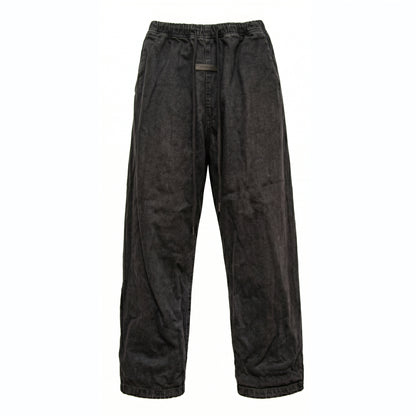 Fear of God Essentials Overdyed Black Denim Lounge Pants SS24